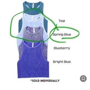 SPRING BLUE zenana crop tank bralette 2x/3x plus size high neck racer back